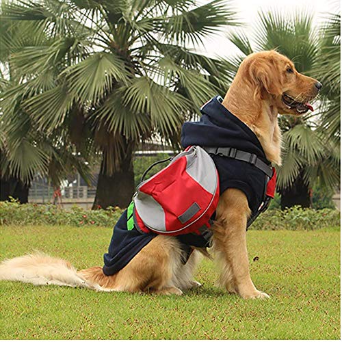 Adjustable Service Dog Backpack Saddle Bag for Hiking Camping Training Black Large