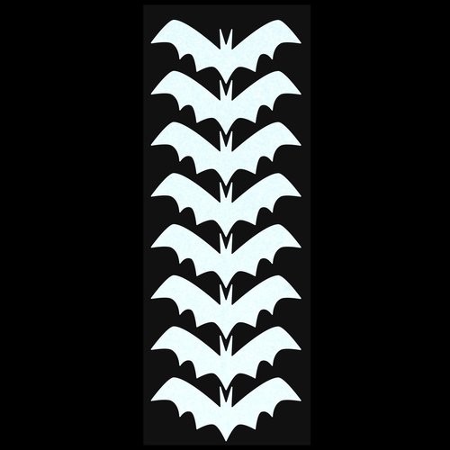 LiteMark Reflective White 4 Inch bat Sticker Decals for Helmets, Bicycles, Strollers, Wheelchairs and More - Pack of 8