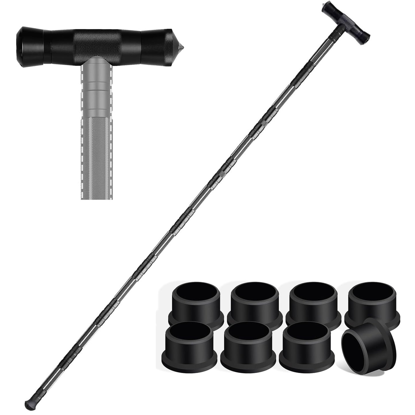 aiGear CNC Machined Hiking Stick and Grip Part and Anti Skid Rubber Tip 8 Pack