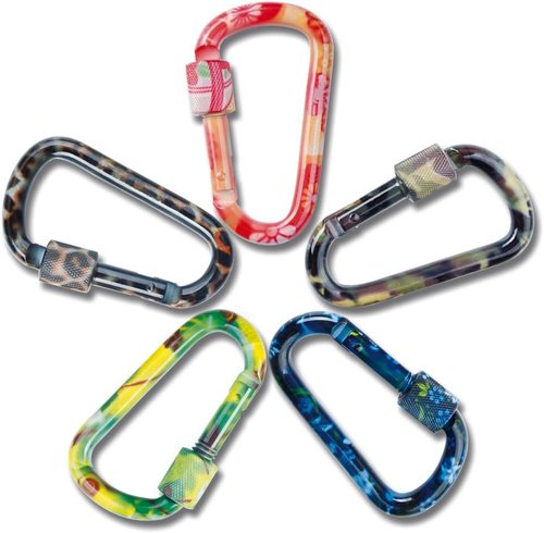 DYZD Gear Aluminum Alloy D Shape Buckles D Ring Keychains Screw Locking Spring Clip Hook Keyring Clip Hook-5 Colors