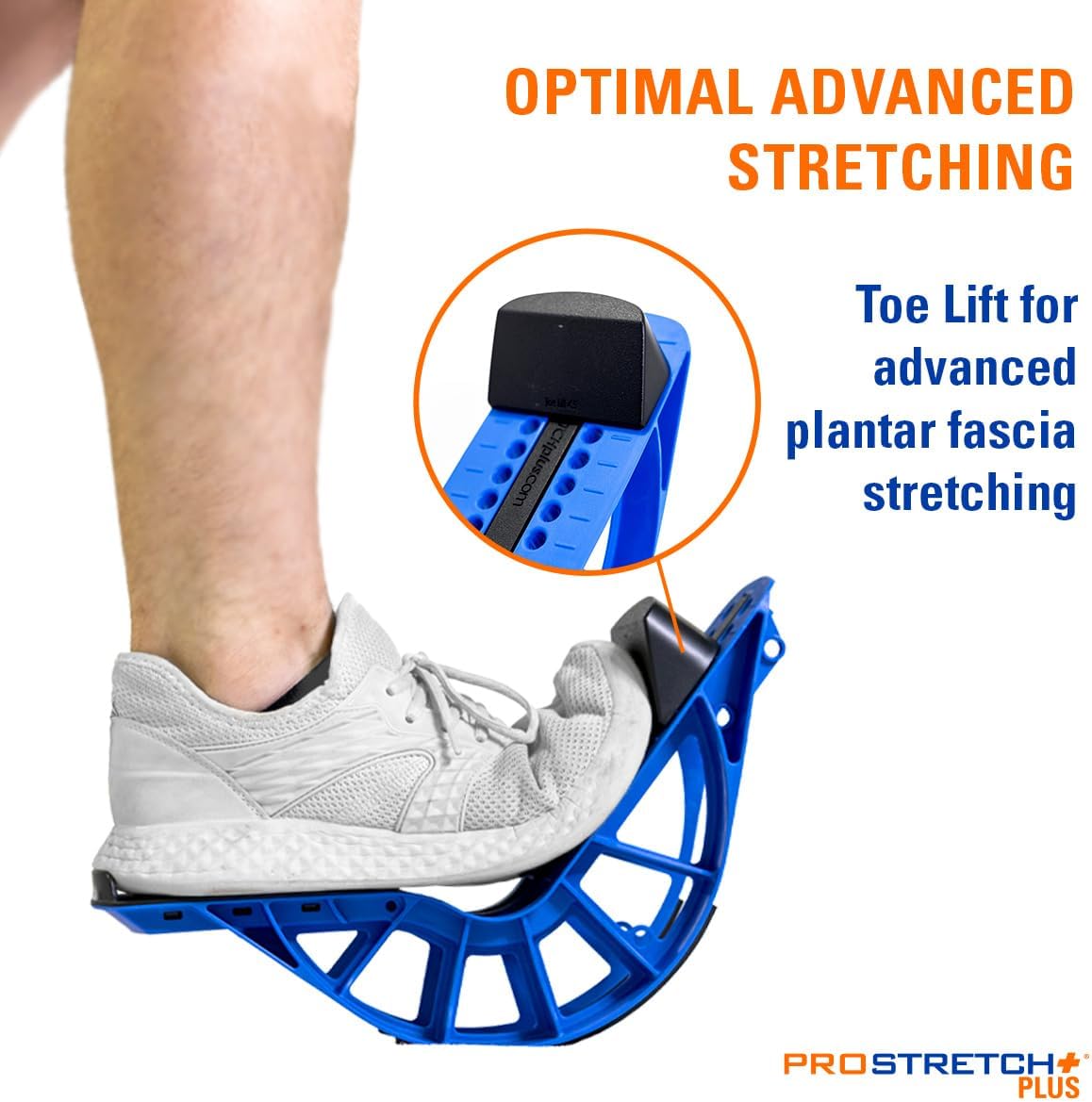 ProStretch Plus Customizable/Adjustable Calf Stretcher and Foot Rocker for Plantar Fasciitis, Achilles Tendonitis, and Tight Calves, Made in USA