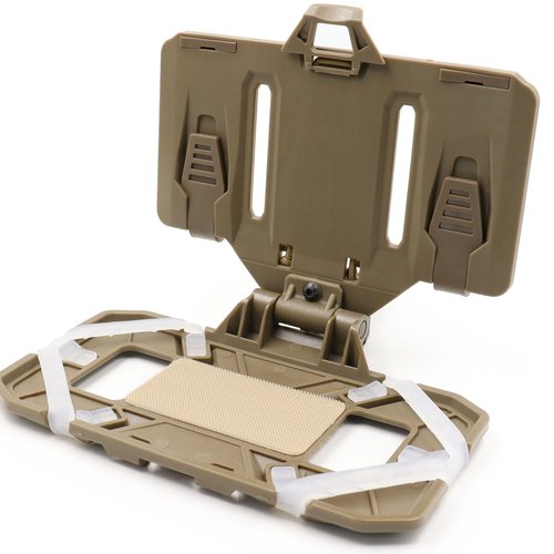 LThyzszb Tactical Vest Phone Holder Plate Carrier Phone Mount, Universal Phone Chest Mount for Screen Size 4.7"-6.7" (Tan)