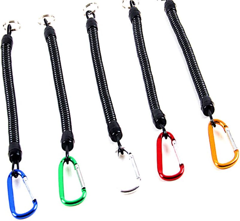 Toasis Retractable Fishing Lanyards Safety Ropes Coiled Tether Cords Pack of 5pcs