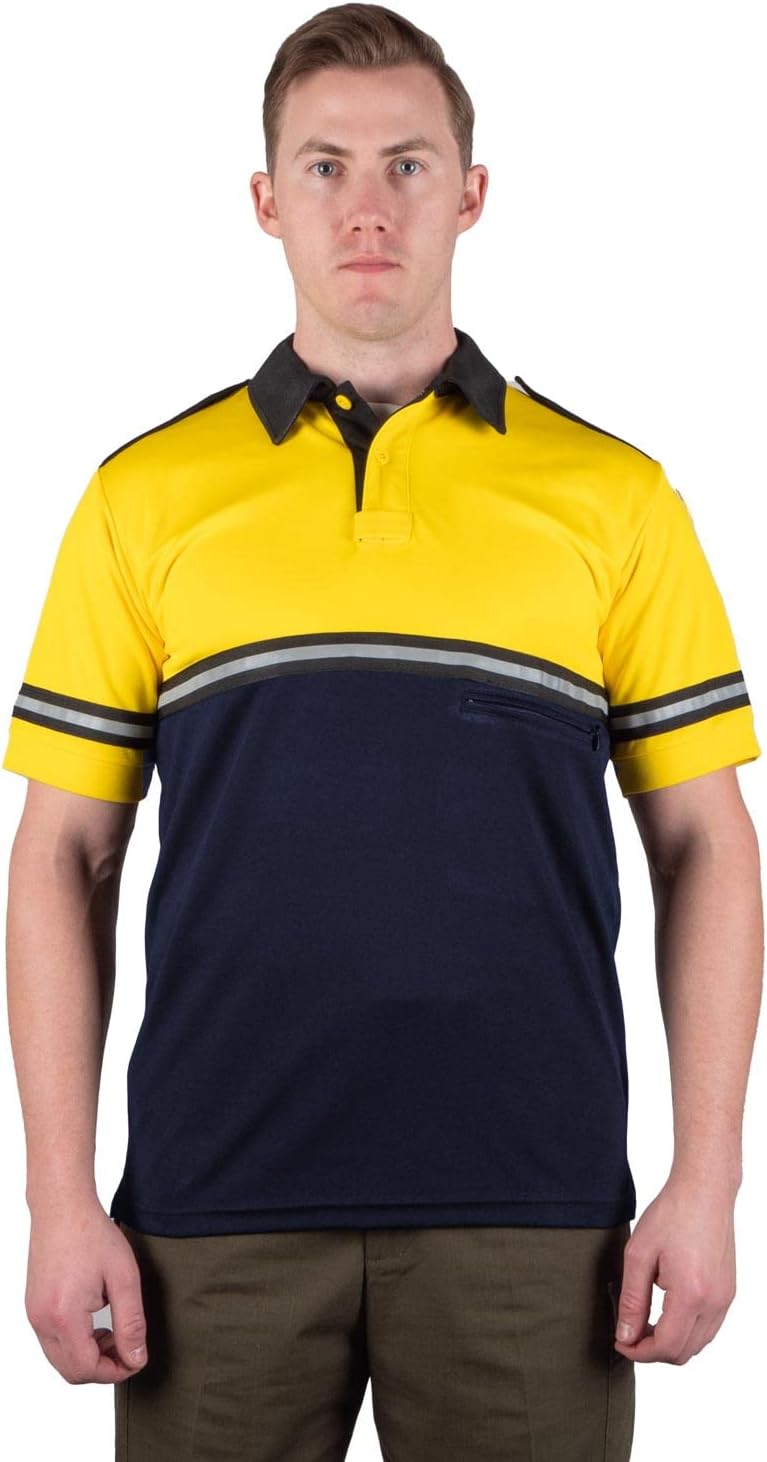 First Class Two Tone Bike Patrol Shirt with Reflective Stripes and Zipper Pocket