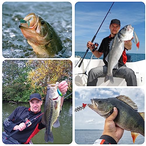 Fishing Lures Kit for Freshwater & Saltwater - 78 Pcs Tackle Box with Spoon & Worms - Variation 70