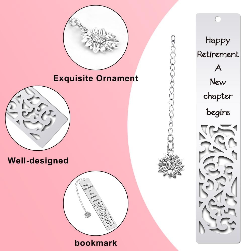 Quimoy Happy Retirement Bookmark for Women, Retirement Gift for Woman Coworker Employee Boss Leader Friends Retired Teacher Nurse, Going Away Gifts for Colleagues, Retirement Gifts for Women 2025