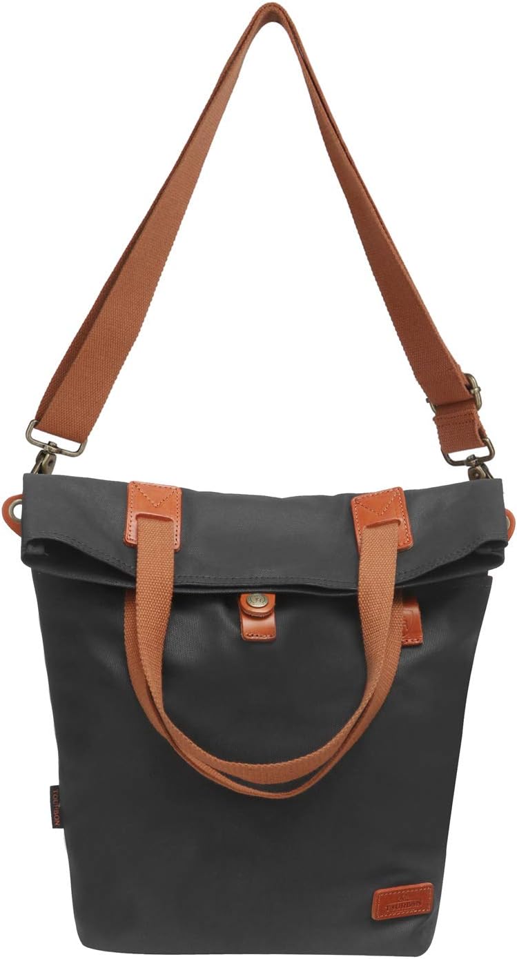 TOURBON Canvas Clip-On Quick-Release Bike Panniers Women's Shoulder Tote Bag