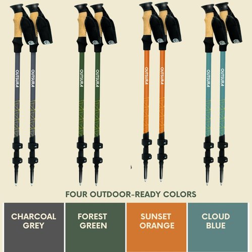 Outsura Carbon Fiber Hiking Stick 2 Pack – Professional Grade, Collapsible Trekking & Walking Sticks for Hiking