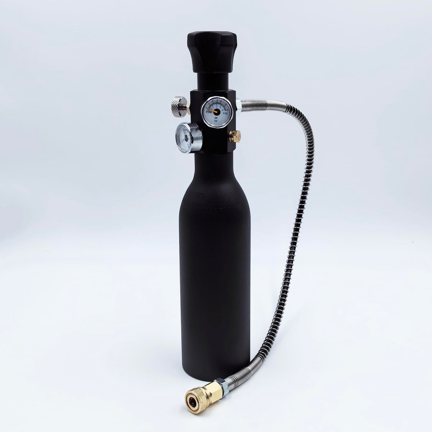 Aopkeo 4500Psi 300Bar Fill Station Charging Valve Dual Gauge with 24" Inch High Pressure Hose (5/8"-18UNF)