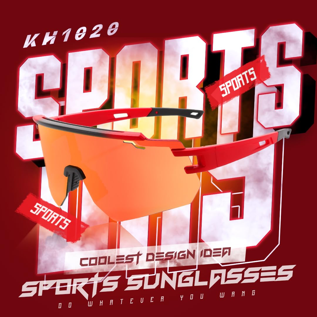 HIYAPATY Youth Baseball Sunglasses 8-12 Sports Sunglasses Lightweight TR90 Frame UV400 Suitable for Cycling Running Skateboarding Parkour