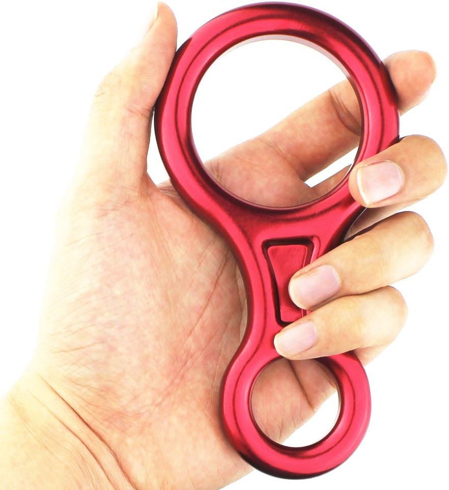 PROND Terminal 8 Descender, Climb Aluminum Figure 8 Descender Rigging Plate Heavy Duty, 35KN Aluminum Alloy Descender for Outdoor Climbing Rappel Gear Downhill Ring Equipment and Belay Device