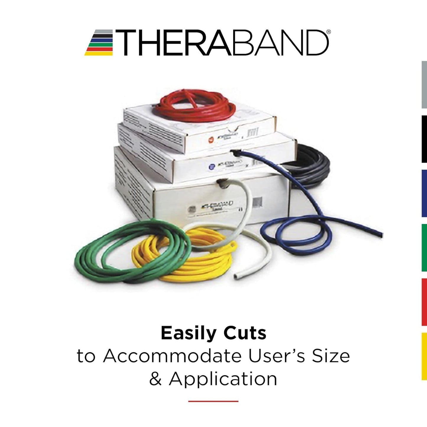 THERABAND Resistance Tubes, Professional Latex Elastic Tubing For Physical Therapy, Lower Pilates, At-Home Workouts, & Rehab, 12 Inch With Padded Cuffs, Green, Heavy, Intermediate Level 1