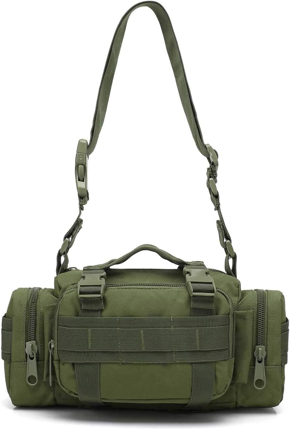 3P Military Duffel Waist Bag, Molle Bicycle/Motorcycle Waterproof Fanny Packs Camera Bag Camo EDC Utility Pouch Crossbody with Shoulder Strap Hand Carry