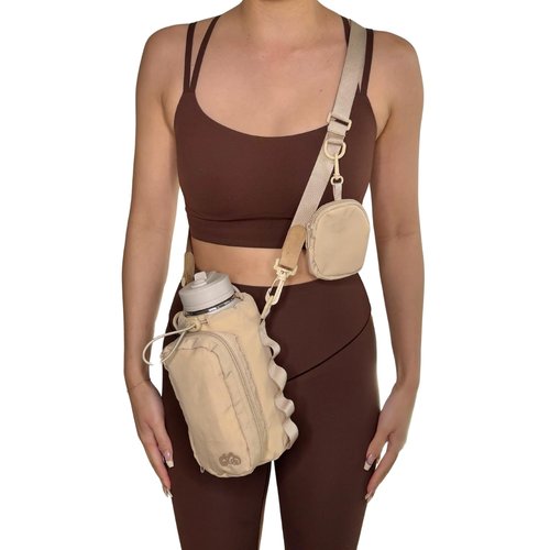 Water Bottle Holder Crossbody, Carrier Sling Bag with Phone Pocket and Key Hook Strap, Fits 24oz/32oz/40oz bottles, Adjustable Shoulder Strap, Belt Strap loops, For Hiking, Walking, Outdoor Activities