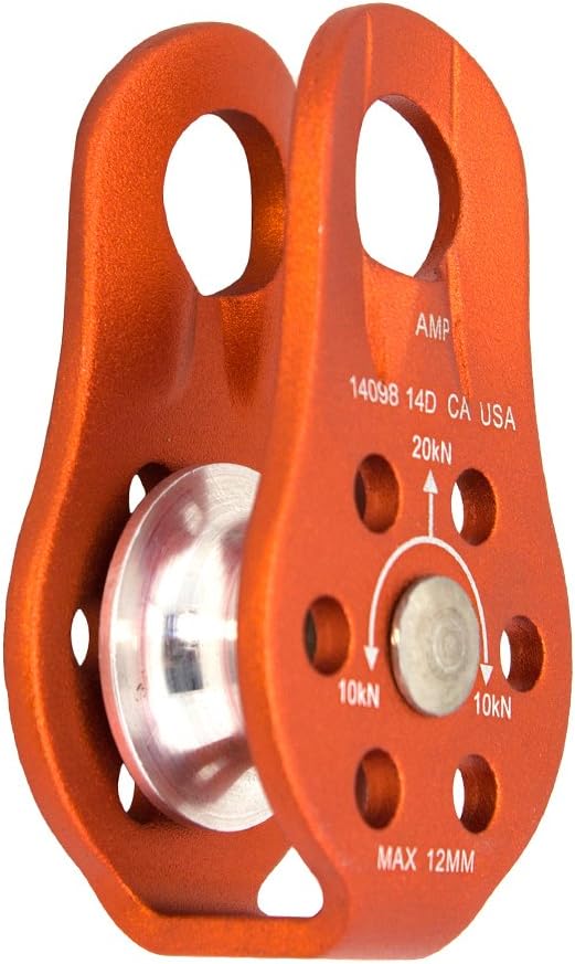 Fusion Climb Nuro Pulley Fixed Aluminum Side Plate 20kN for Towing, Heavy Duty, Offroad Recovery Emergency Kit, Climbing, Zipline, Outdoor Activity