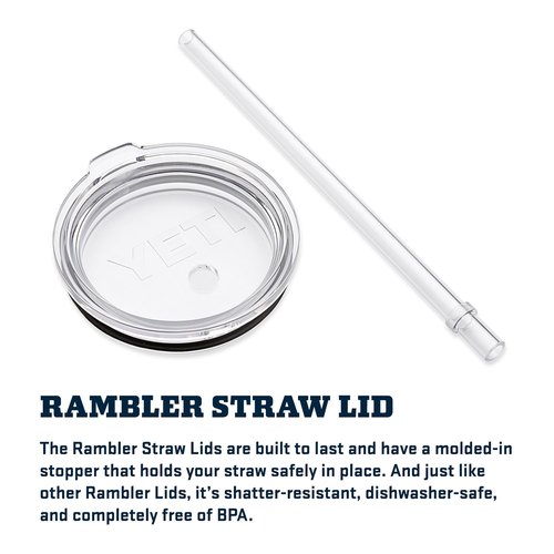 YETI Rambler Replacement Lid with Straw, Fits 16 & 20 oz Stackable, 20 oz Tumbler, 24 oz Mug, 25 oz Straw Mug
