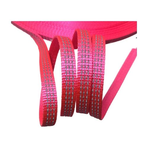Yalulu 20 Meters x 10mm Reflective Fabric Ribbon, Nylon Reflective Webbing Ribbon Tape Trim Pet Reflective Strip Webbing Tape (Pink)