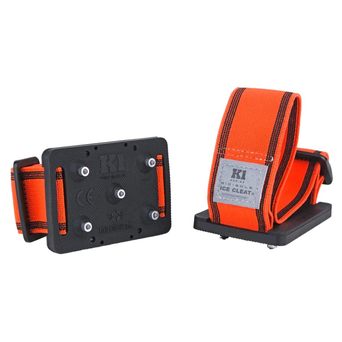 K1 Mid-Sole Ice Cleats for Men & Women - Rotatable Traction Aids For Winter Snow - Hi Vis - Low Profile