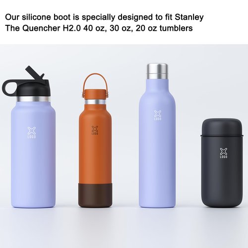 uxcell 2pcs 7.5cm Protective Silicone Boot Sleeve for 12-24 oz, Water Bottle Bottom Anti-Slip Sleeve Cover, Universal Cup Bottom Accessories, Light Blue