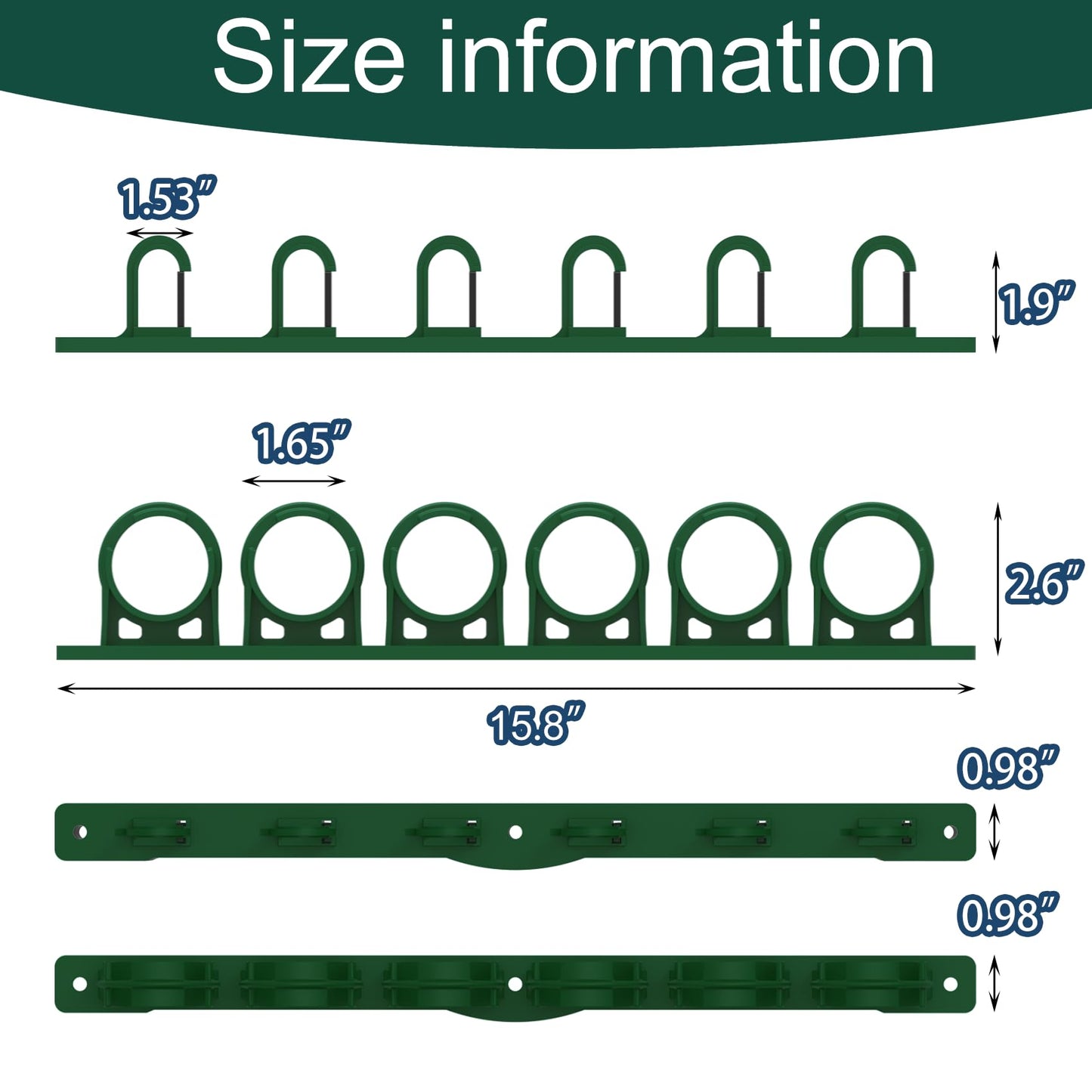 Aventik Vertical/Horizontal Fishing Rod Holder For Garage, Wall, Ceiling Holds Up To 6/12 Fishing Pole Holders (Green)