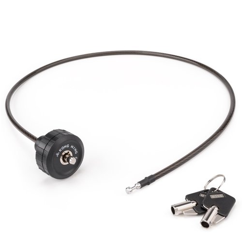 KONG MING CAR Bike Cable Lock - Handlebar End Lock fit Mountain Bike Bars - Bike Cable Chain Lock Bicycle Helmet Lock Anti Theft, GLOSSY BLACK