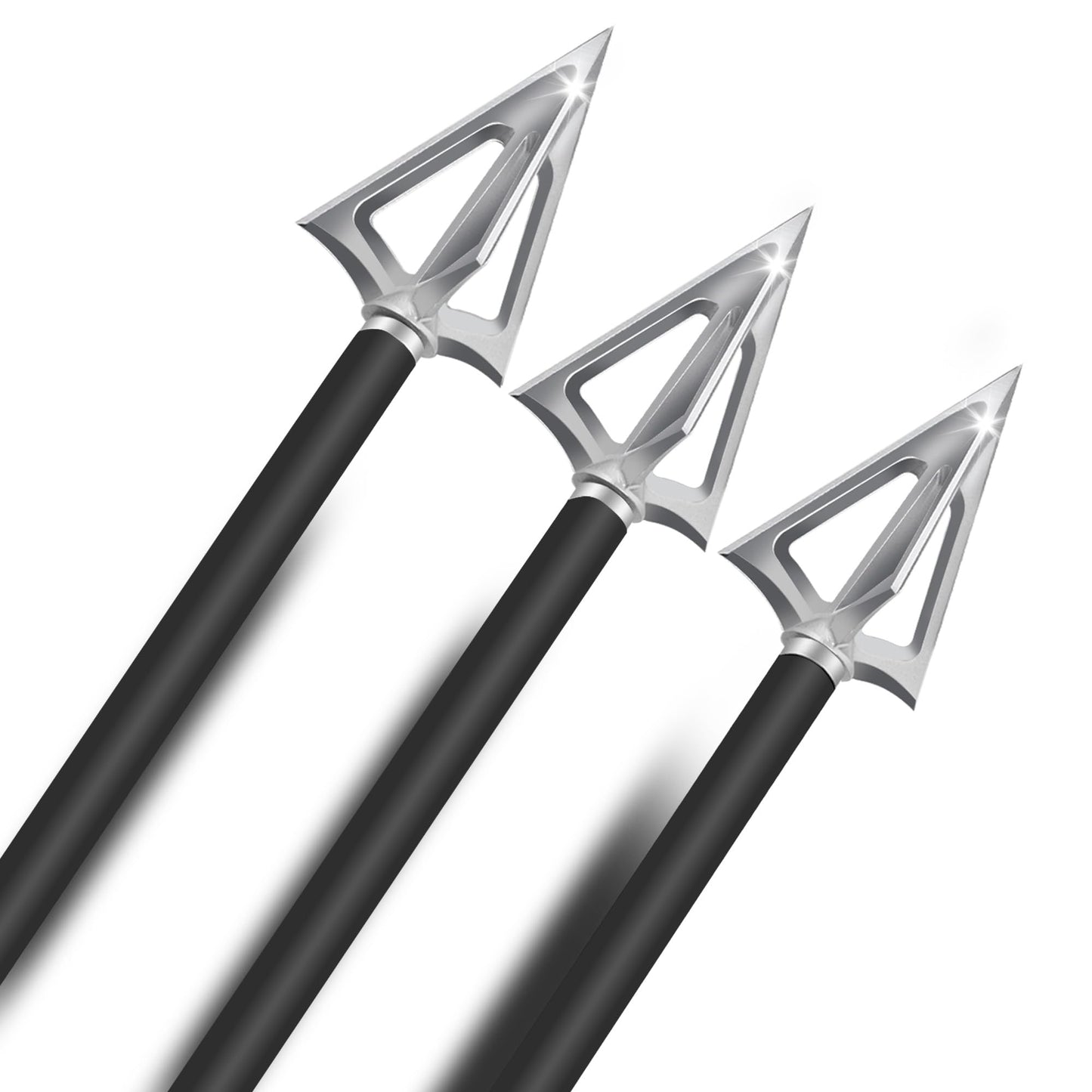 KEAUP 6 Pack Fixed Blade Broadheads 100 Grain 420 Stainless Steel Fixed Blade Broadhead Archery Arrow Heads Crossbow Broadheads for Crossbow and Compound Bow