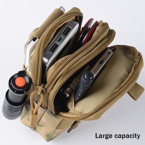 Outdoor Tactical Waist Bag Molle Pouch Military Hip Waist Compact Belt Bag Pouch Wallet Camping Phone Power Bank Camping Hiking Gear Tool Organizer