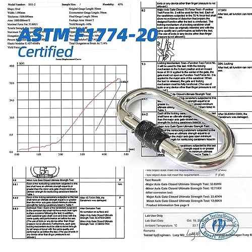 EZYA Carabiner Clips Heavy Duty 25KN/5600LB - 4.3" Large Caribiniers for Hammocks, Rigging, Gym, Yoga - Steel Caribeana