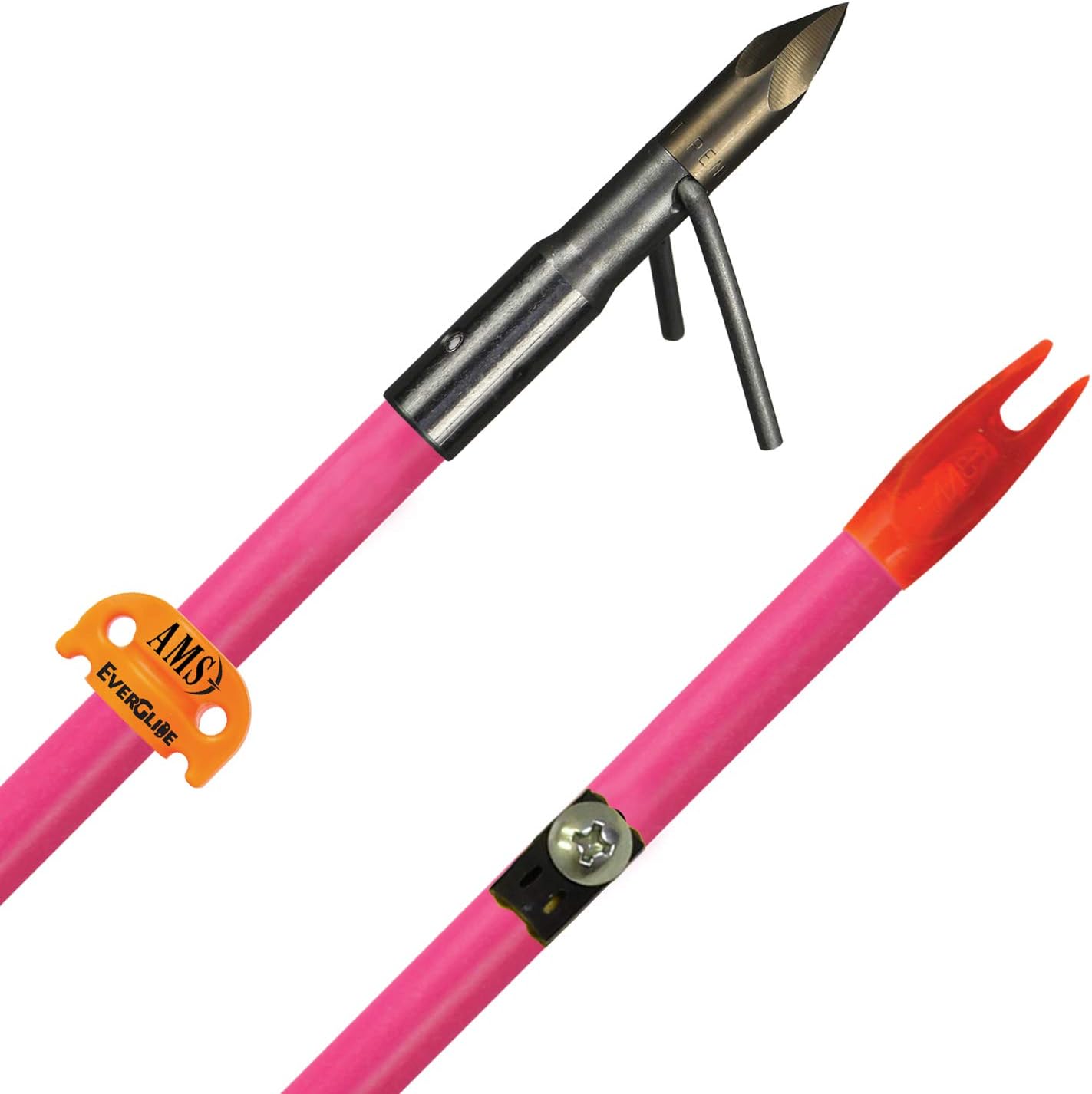 Pink Fiberglass Arrow with Chaos FX Point & AMS EverGlide Safety Slide