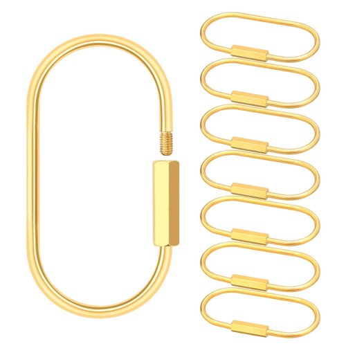 EEEKit Screw Lock Keychain, Brass Key Ring, Gold Carabiner for Car Key Chains Dog Collars, Bag Charms, 8PCS
