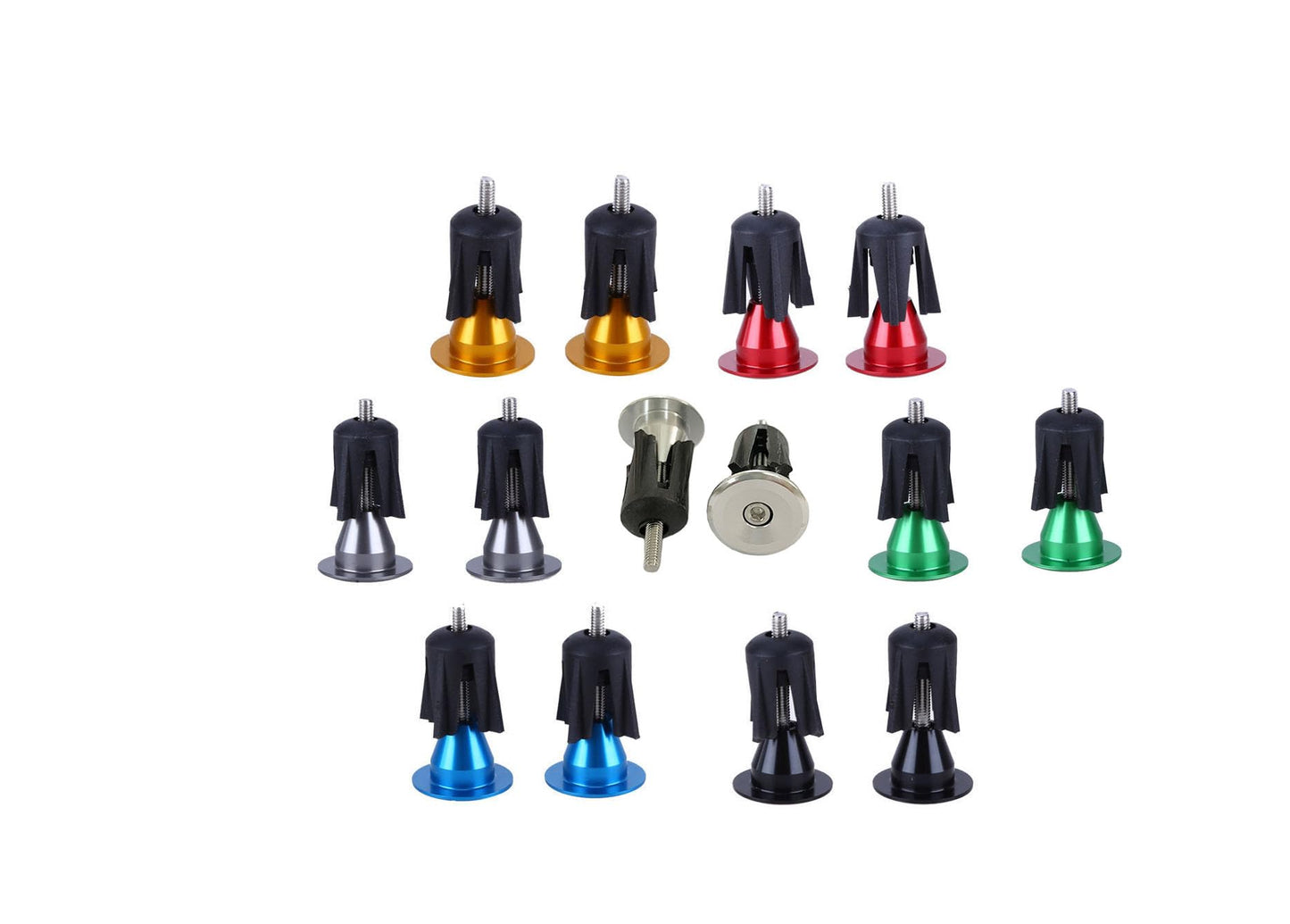 Aluminum Bike Handlebar End Plugs Fit for Most Bicycle, Road Bike, Mountain Bike,folding bike. (Quantity:A pair Bicycle Bar End Plugs) (Gold)