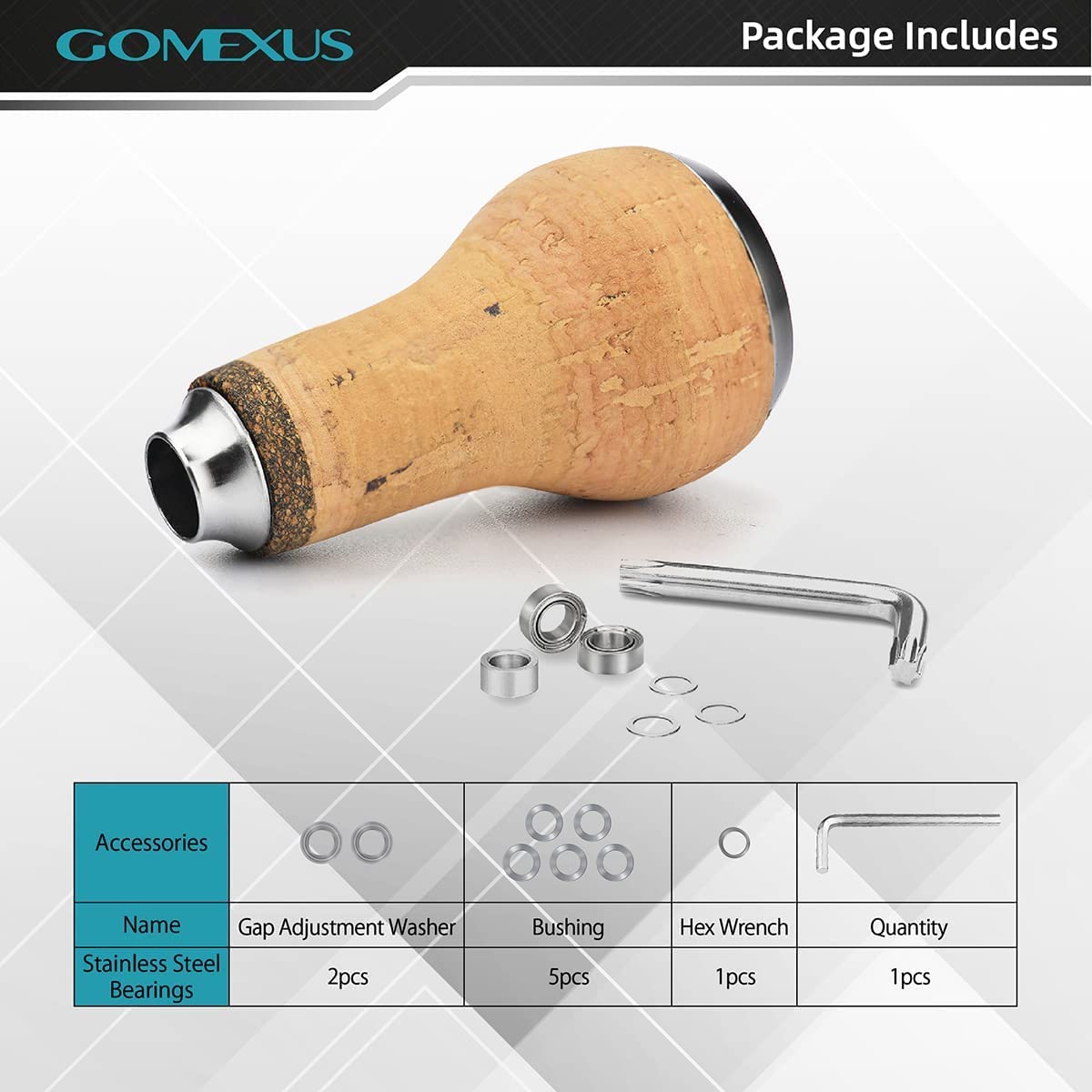 GOMEXUS Power Knob Compatible for Shimano Stradic Tranx Curado SLX Daiwa Tatula Fuego Spinning Baitcasting Reel 27mm Cork