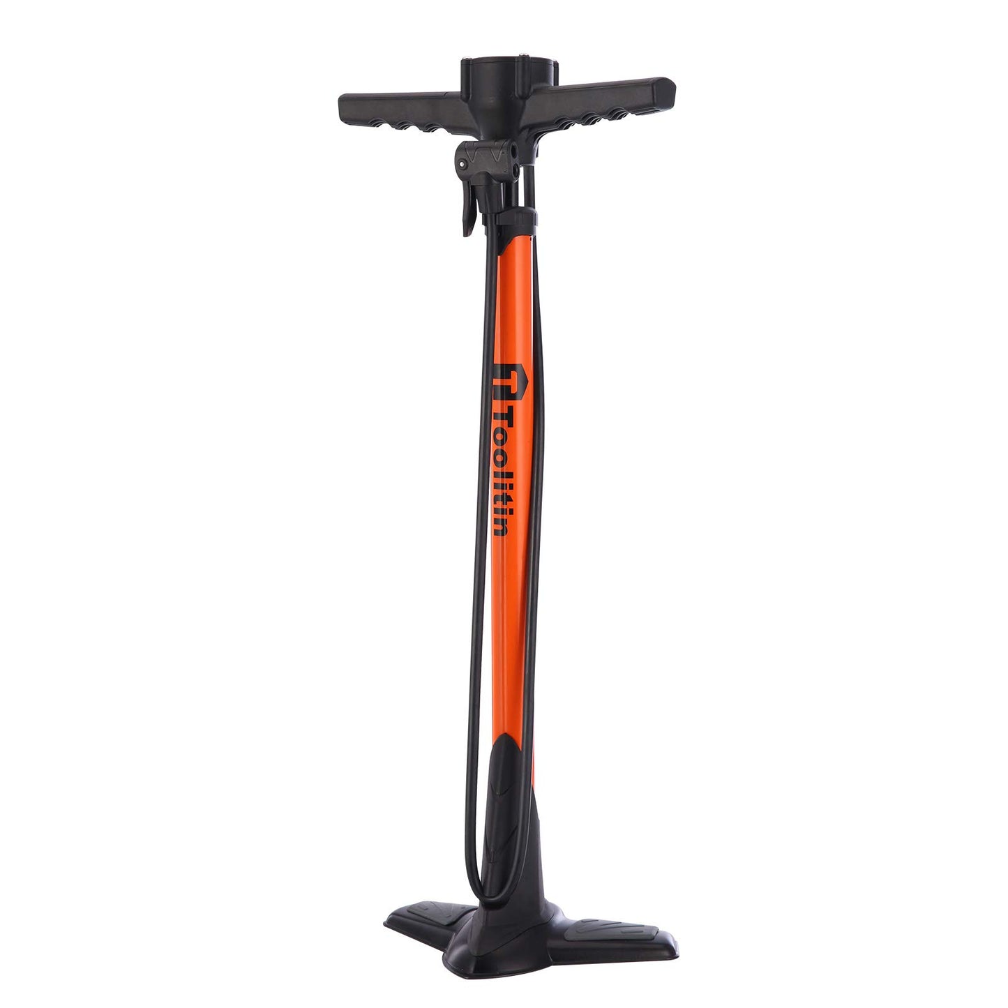 TOOLITIN Pro Bike Pump, Ergonomic Bicycle Pump with Integrated Handle Mounted Pressure Gauge, 180 Psi, Fits Presta and Schrader Valve