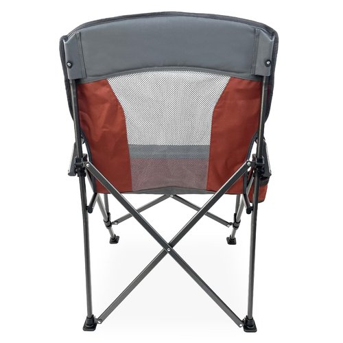 Black Sierra Camping Chair w/Padded Hard Armrest, Folding Lawn Chair w/Mesh Vented Back, Portable Beach Chair w/Cup Holder and Carry Bag, Supports 300 lbs for Sports, Backyard, Tailgating