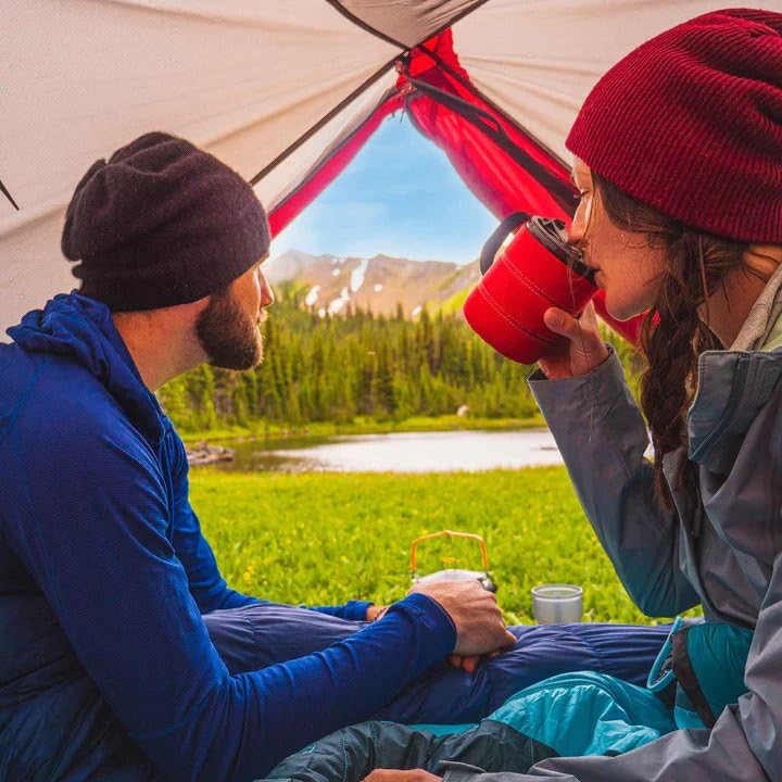 Heathered Black Backpacker Mug 17oz Lightweight Spill-Resistant Coffee Cup for Camping and Travel