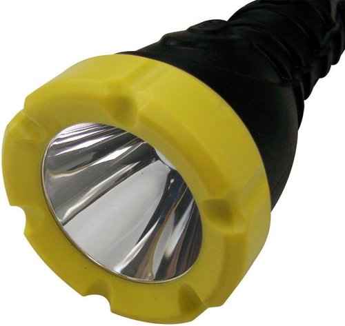 Dorcy 180-Lumen Weatherproof Rubber LED Flashlight with Non-Slip Grip and Sealed Push Button, Assorted Colors (41-2968),Medium , Black