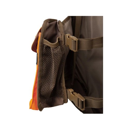 Beretta Men's Outlander Durable Water-Resistant Front-Load Capable Upland Hunting Strap Vest with Game Bag & Waterbag Holder, Otter & Orange, X-Large-XX-Large