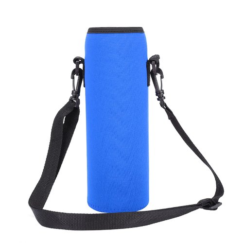 Naroote Water Bottle Holder with Strap, Blue, Sporty, Thermal Keeping Case for 1L Bottle, 7.5-9cm Diameter