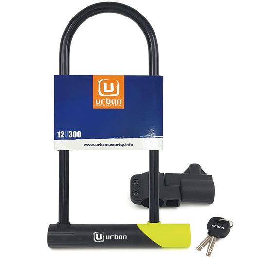 Urban 12U300 Bicycle U Lock with Bracket, Heavy Duty Bike Lock Anti Theft, Optimum Size 105X280mm, Universal Anti-Theft Bicycle Shackle Lock