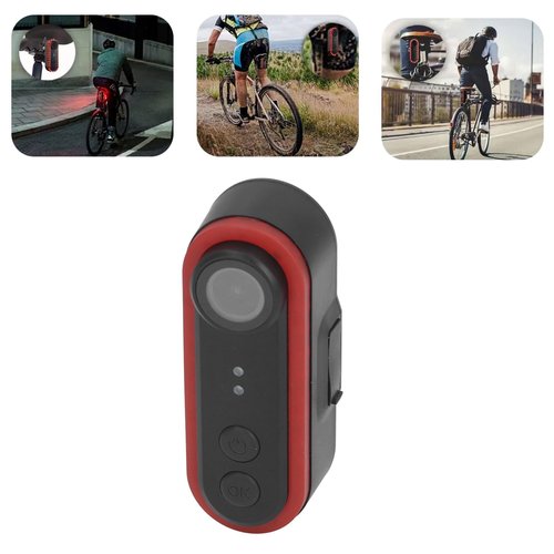 Rear View Camera with Tail Light, Camera with Camera and 6 Lighting Modes Tail Light, Continuous Recording, Vehicle Detection, for Road Cyclists