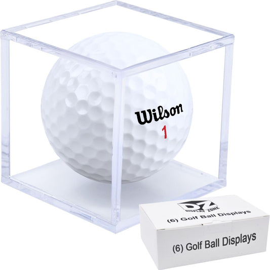 Display Zone Golf Ball Cube Display Case - Showcase & Preserve Your Golf Collection - Stunning Transparent Single Ball Holders - (Box of 6 Cubes)