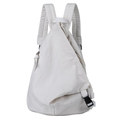 ecosmile Canvas Backpack for Women Travel Backpack for Men Vintage Bookbag Style for Casual Daypack Backpacks (White-G)