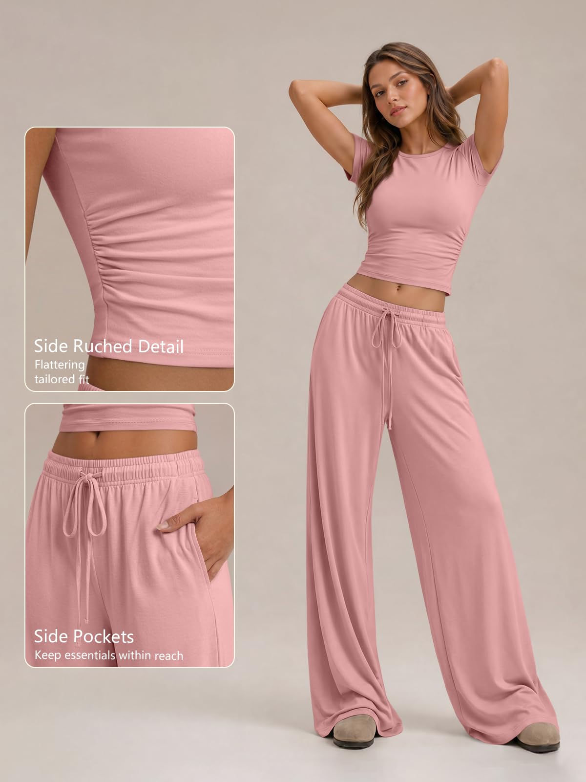 Trendy Queen Womens 2 Two Piece Set 2026 Summer Workout Vacation Gym Clothes Spring Fashion Lounge Matching Airport Travel Outfit Resort Wear Fitness Athleisure Clothing