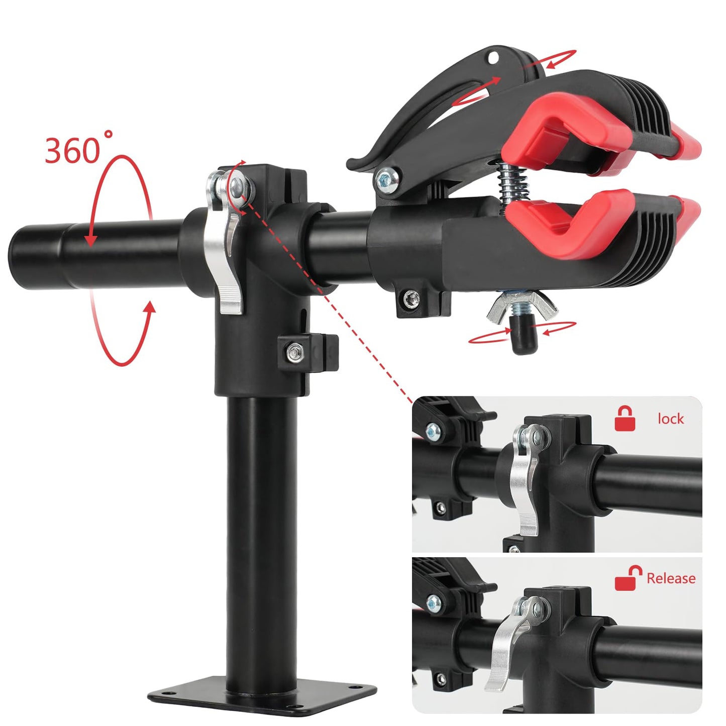 Auwey Bike Repair Stand Wall Mount Bike Repair Workstand Bike Workbench Bicycle Maintenance Rack Bicycle Repair Rack Bike Clamp Height Adjustable Bicycle Maintenance Stand