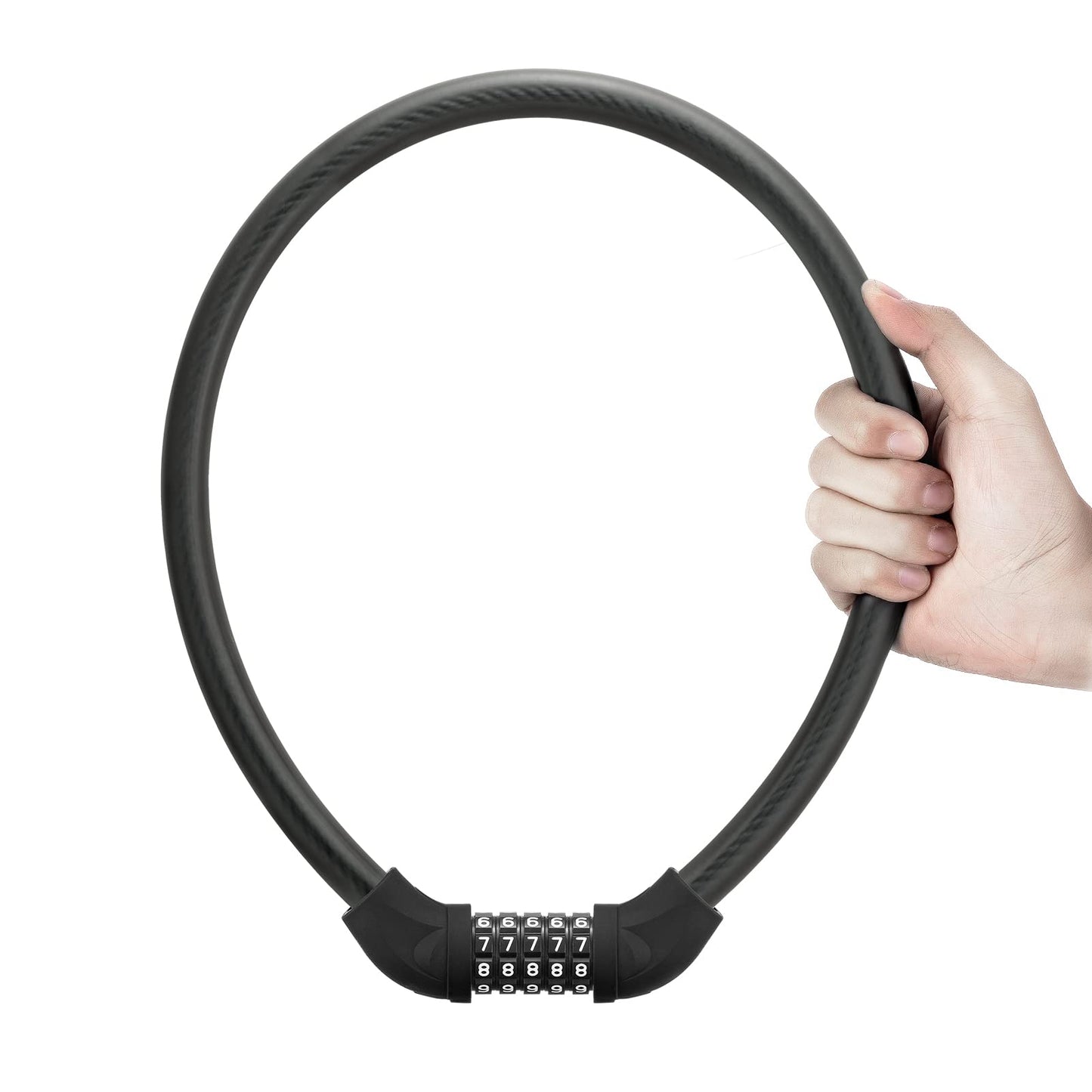 ROCKBROS Bike Lock 5 Digit Cable Lock Lightweight Bicycle Lock Bike Lock Combination Portable Lock for Bike