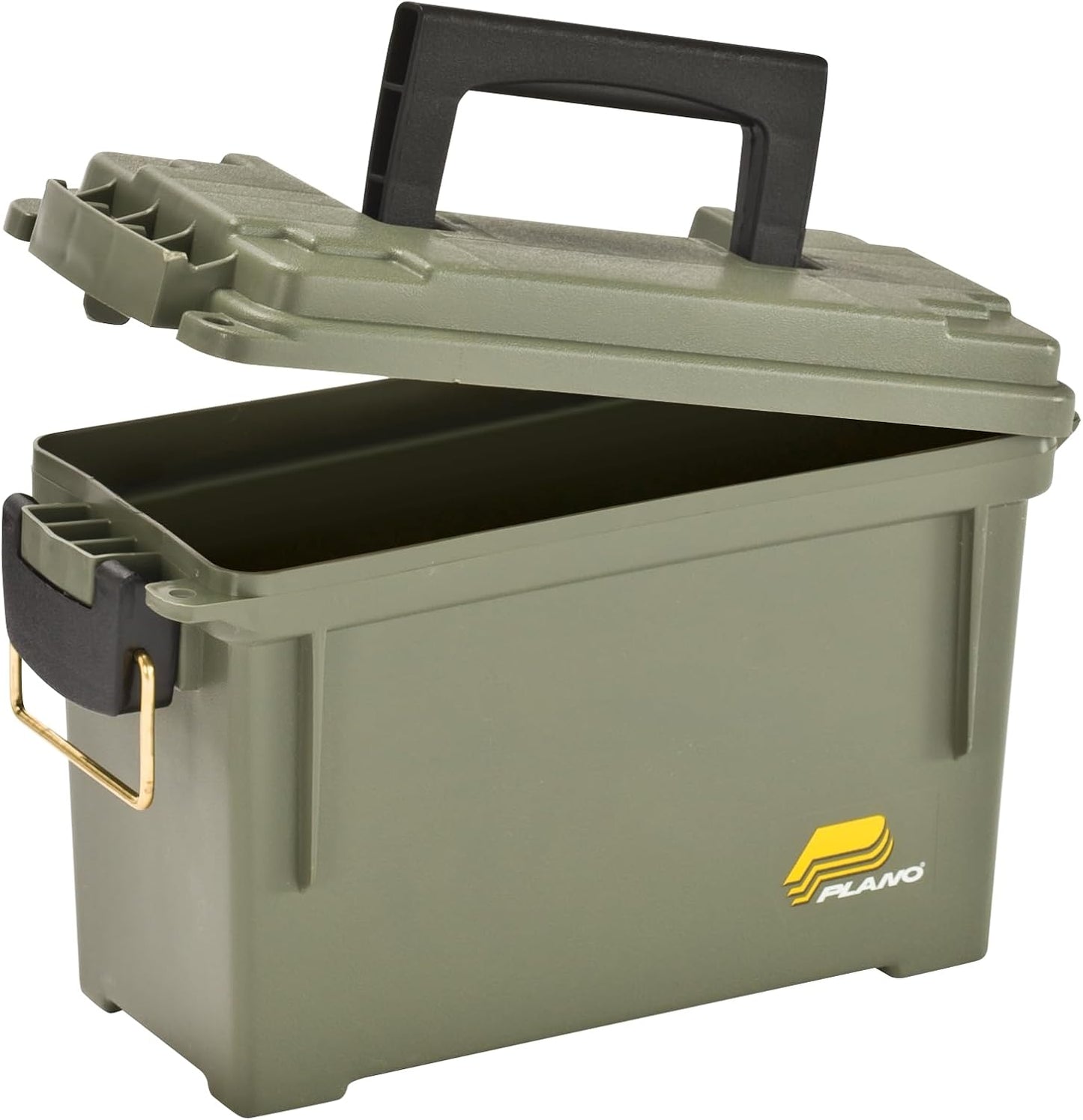 Plano Field Ammo Box, OD Green, Lockable Ammunition Storage Box with Heavy-Duty Carry Handle, Small Plastic Ammo Storage, Water-Resistant Protection, Holds 6-8 Boxes of Ammo