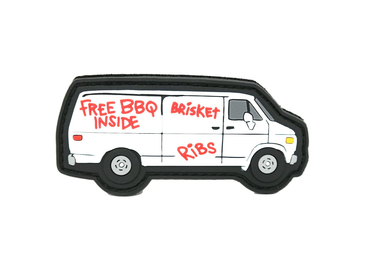 Free BBQ Inside Van PVC Rubber Funny Tactical Hook and Loop Patch