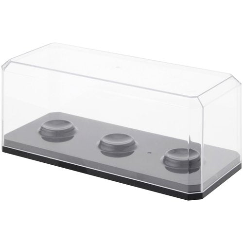 Pioneer Plastics 143C3GOLF-BB Clear Plastic 3 Golf Ball Display Case with Black Base, 6.125" W x 2.625" D x 2.25" H