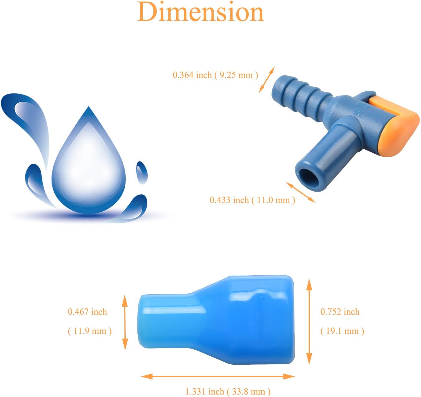 J.CARP ON-Off Switch Bite Valve Tube Nozzle Replacement for Water Bladder