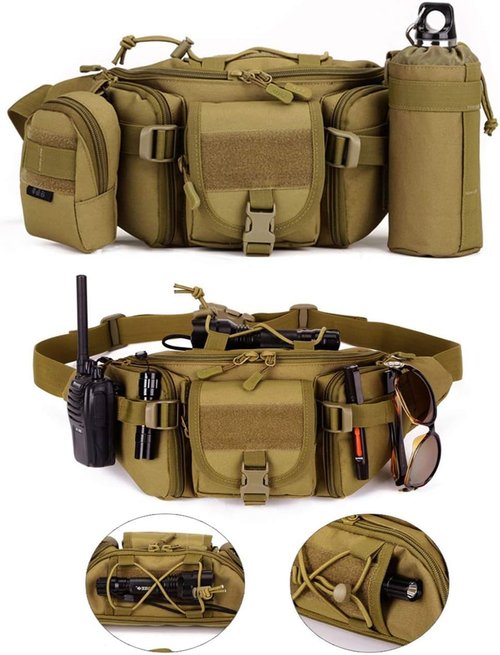 CREATOR Tactical Waist Pack Military Fanny Pack for Men Outdoor Army Waist Bag Large Waist Pack for Daily Life Cycling Camping Hiking Hunting Fishing